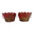 Red & Gold Chinoiserie Style Tole Cachepots -A Pair For Sale