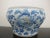 Chinese Blue Porcelain Peonies Scroll Cache Spittoon Planter Pot Bowl For Sale - Image 4 of 9