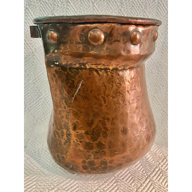 Antique French Copper Lavabo Reservoir | European Farmhouse Wall Planter For Sale In New Orleans - Image 6 of 12