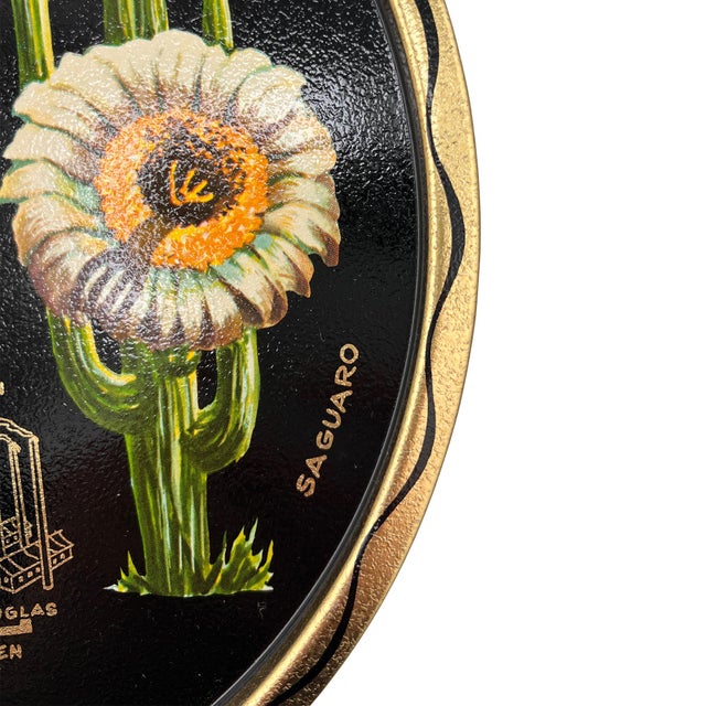 Vintage Arizona Souvenir Tole Tray With Saguaro Cactus, Mid-Century For Sale In Oklahoma City - Image 6 of 8