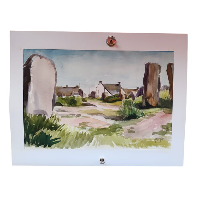 Michel Roubille, Carnac, 1980, Watercolor For Sale
