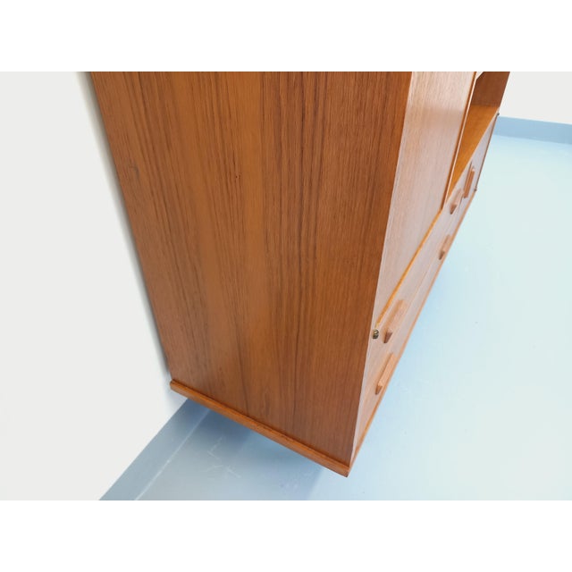 Vintage Scandinavian Modernist Style Teak and Black Metal Bookcase with Secretary, 1950s-1960s For Sale - Image 13 of 18