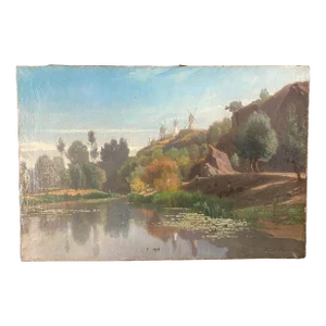 French Artist Lionel Brioux Signed Oil Landscape Painting