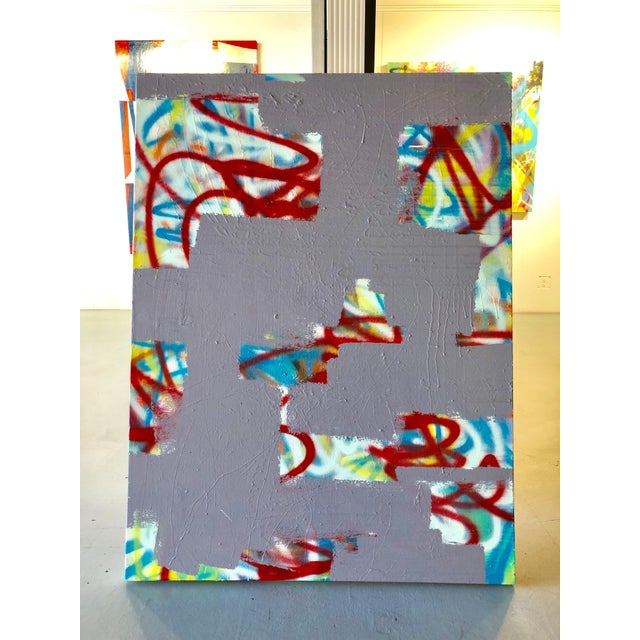 Abstract Mirtha Moreno Oil on Canvas Titled “Grayed Out III” For Sale - Image 3 of 5