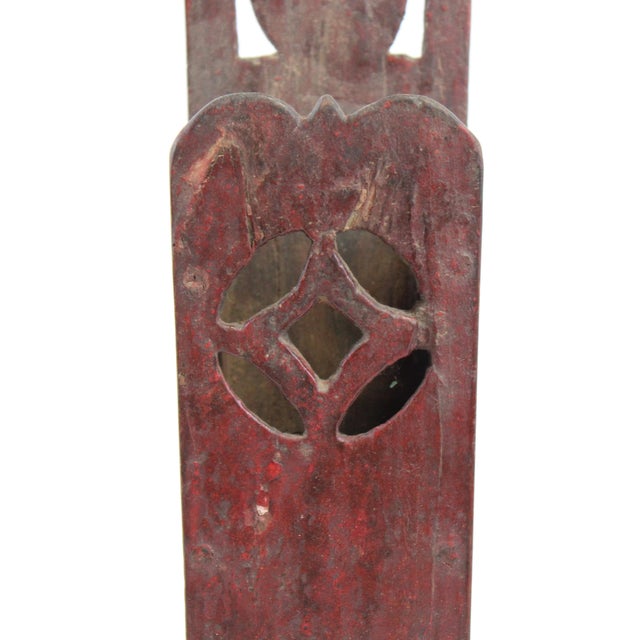Wood Wall Pocket Diamond Cut Out Pattern For Sale - Image 7 of 8