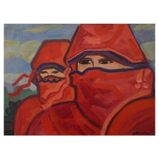 Carlo Massimo Franchi, Tuareg at Casablanca, Oil on Canvas For Sale