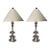Modern Silver Sculptural Table Lamps- A Pair For Sale