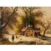 Vintage Rural Landscape Snow Scene entitled "Winter Cold, Farm Idyll" by German Artist, Karl Heinz Stienen (1918-2002)....