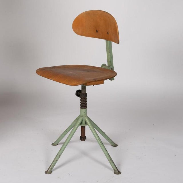 1950s Industrial Wooden Chair, 1950s For Sale - Image 5 of 9