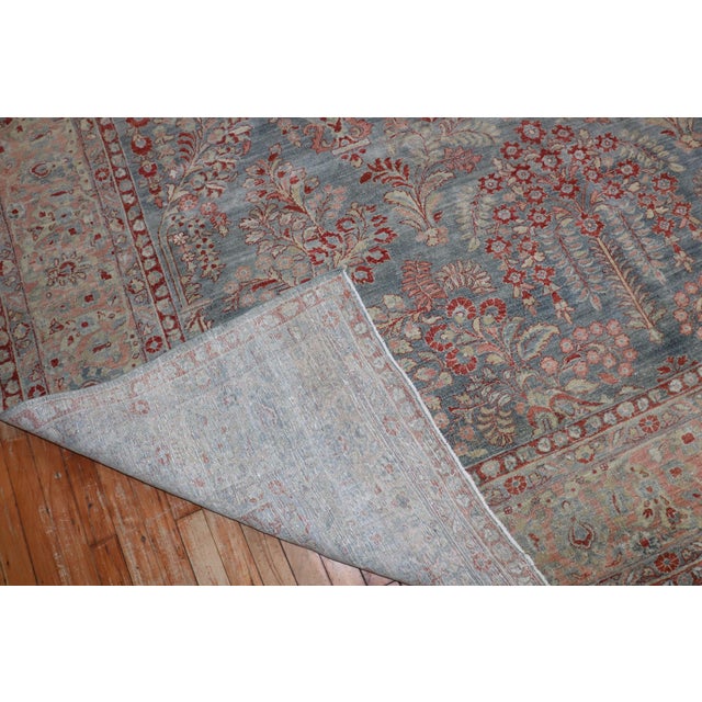 Early 20th Century Early 20th Century Zabihi Collection Blue Pink Persian Sarouk Rug - 8'10" x 11'5" For Sale - Image 5 of 12