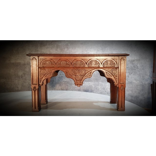 Gothic Revival Oak Side Tables, Set of 2 For Sale - Image 10 of 10