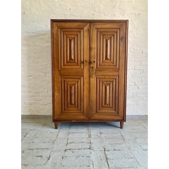 Brown Vintage Italian Rusticated Cabinet, 1940s For Sale - Image 8 of 8