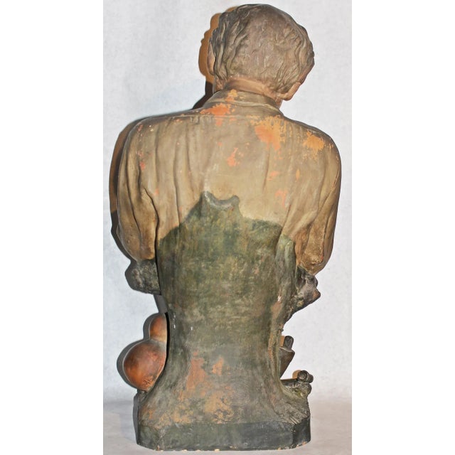 Ceramic Antique French Terracotta Figurine by J. Legulche For Sale - Image 7 of 11