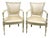 French Academic Revival Louis XVI Style Off-White Painted Chair C 1930's, a Pair For Sale