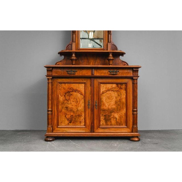 Gründerzeit Sideboard in Walnut with Mirrored Top, 1800s For Sale - Image 10 of 18