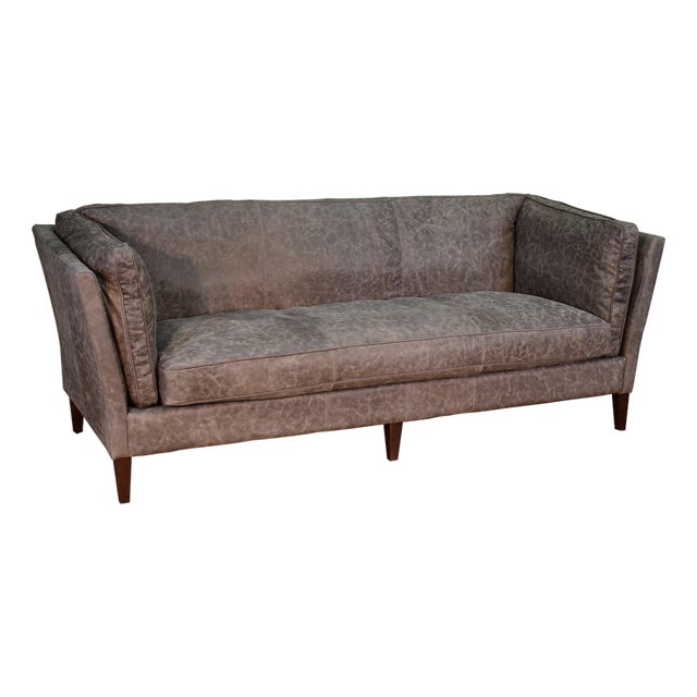 Kenmore Leather Sofa - Grey For Sale