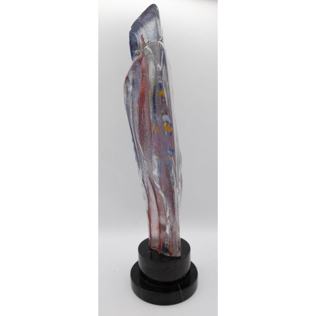 Late 20th Century Late 20th Century Susan Gott Abstract Studio Art Glass Sculpture on Ebonized Base 19" For Sale - Image 5 of 9