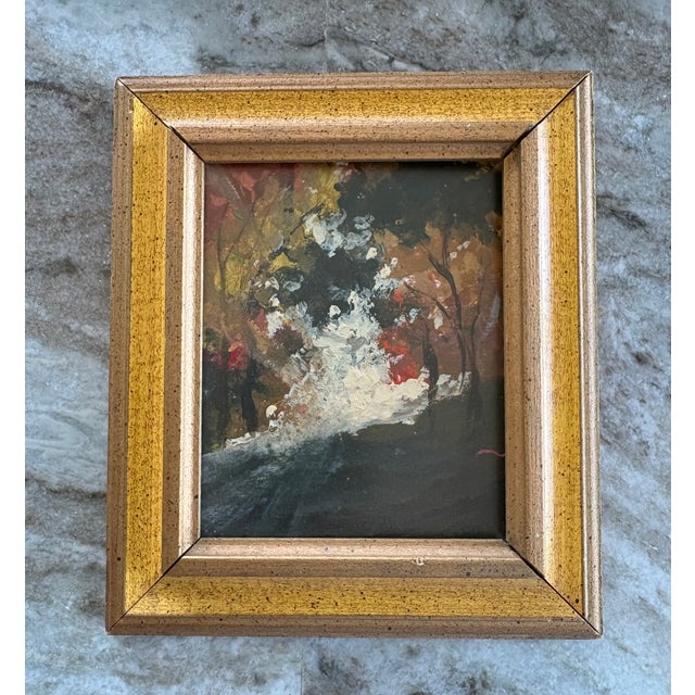 Rare pair of small Wellon Bridgers small original landstracts (abstract landscapes), paint on paper framed by the artist...