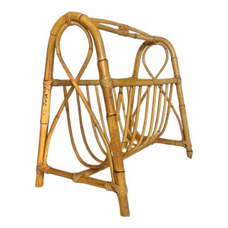 1960s Bamboo Magazine Rack in the Manner of Albini For Sale