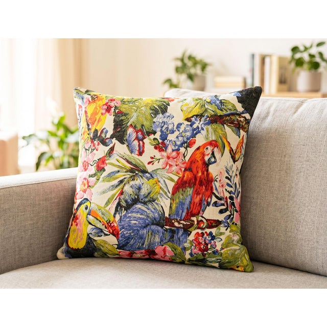 Woven Tropical Jungle Pillow Cover For Sale - Image 4 of 17