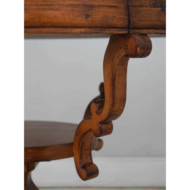 Pair of Continental Style 2 Tier 1 Drawer Pedestal Lamp End Tables For Sale - Image 10 of 17