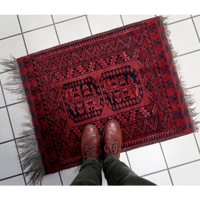 1940s, Handmade Vintage Afghan Ersari Rug 2.2' X 2.9' For Sale In New York - Image 6 of 12