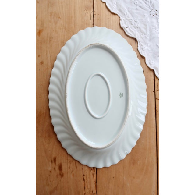Vintage Oval Serving Platter in White Twisted Porcelain from Limoges Haviland, 1980s For Sale - Image 6 of 7