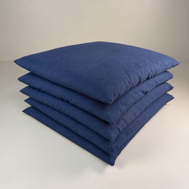 This set includes five vintage zabuton seat cushions in a beautiful, deep indigo tone. Dimensions: height 7 cm, width 55...
