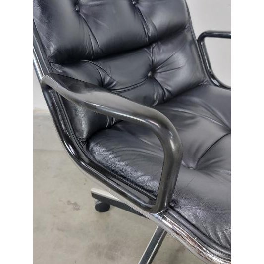 1970s Vintage Leather Executive Chair by Knoll Charles Pollock Chairish