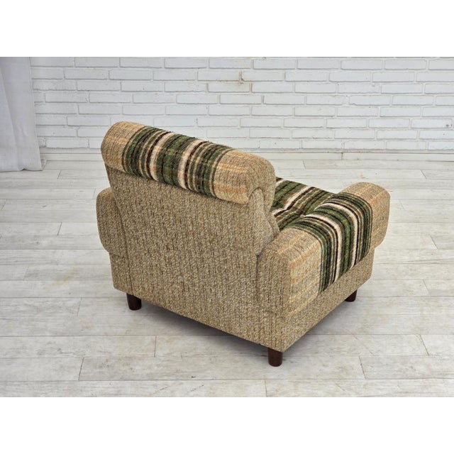 Wood Danish Club Chair in Furniture Wool from Nisbo Horsens, 1980s For Sale - Image 7 of 18