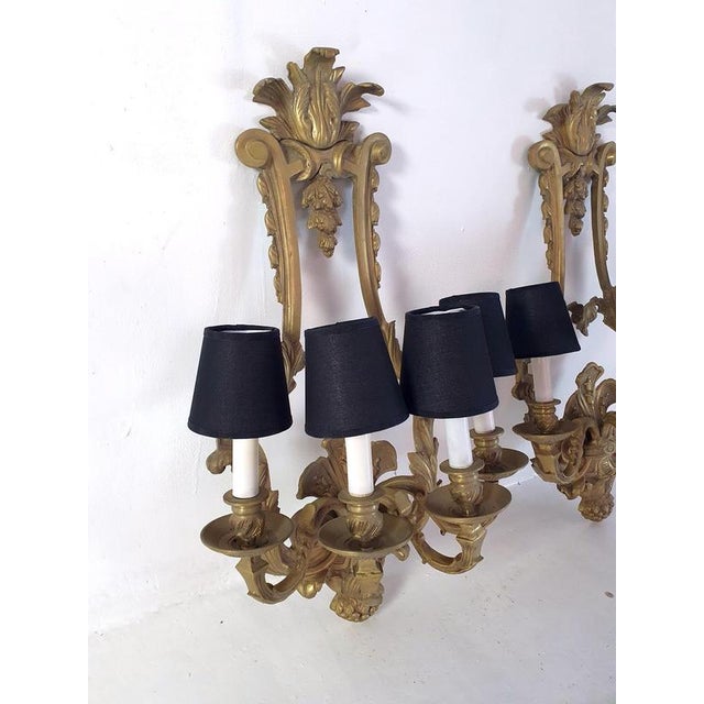 Renaissance Style Wall Sconces in Cast Bronze, Italy, 1940s, Set of 2 For Sale - Image 6 of 12