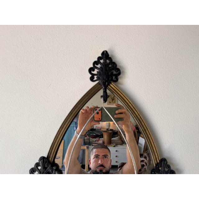 1920s Oscar Bach-Style Brass & Onyx Console With Mirror For Sale - Image 10 of 12