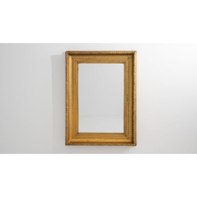 Wood 19th Century France Empire Gold Wood Mirror For Sale - Image 7 of 8