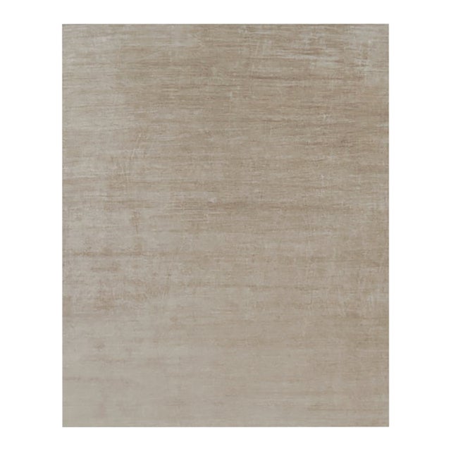 Rug & Kilim’s Oversized Modern Textural Rug in Beige-Brown Stripes and Striae - 13x16 For Sale