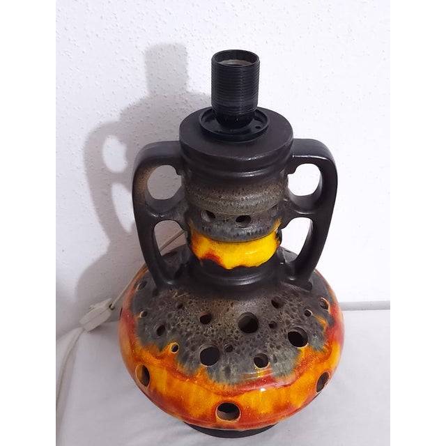 Mid-Century Modern West German Fat Lava Pottery Floor Lamp Base by Richard Essig, 1970s For Sale - Image 3 of 6