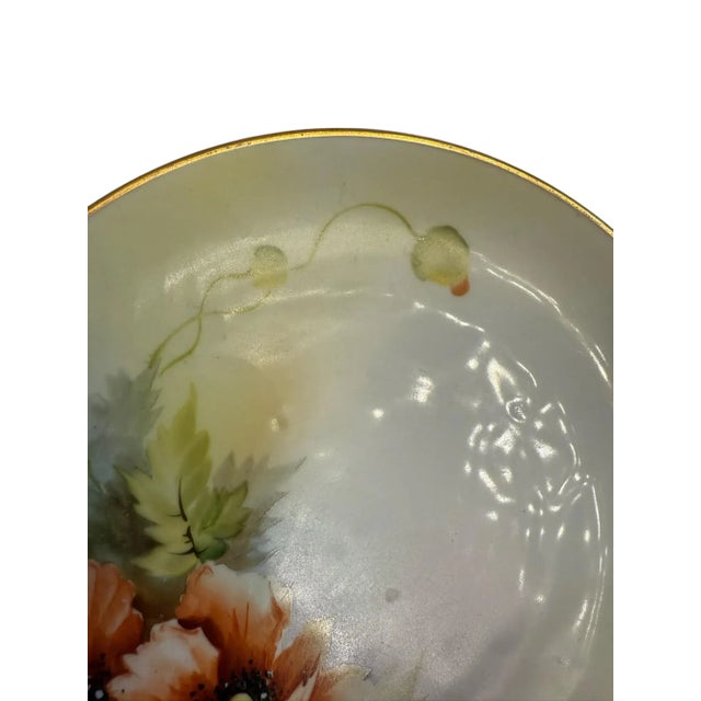 Late 19th Century Late 19th Century Hand Painted Nippon Floral Plate For Sale - Image 5 of 6