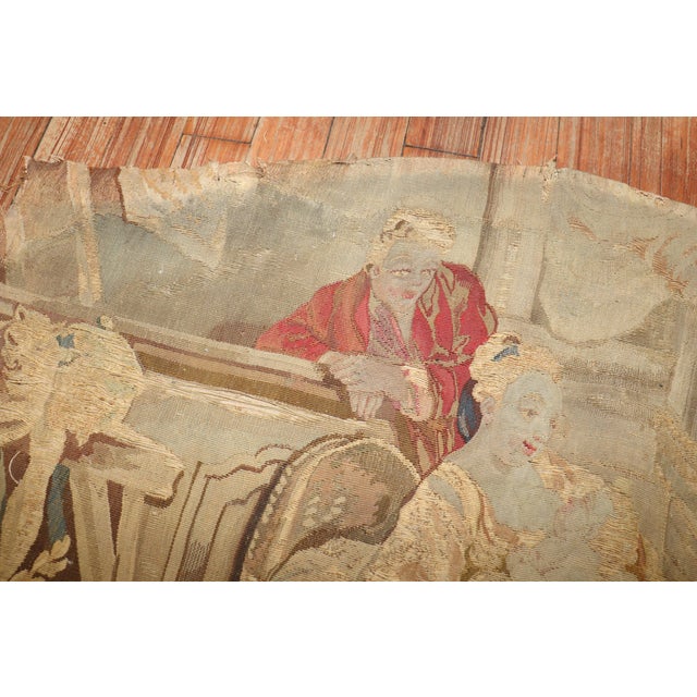 Tan 18th Century Tapestry Fragment For Sale - Image 8 of 8