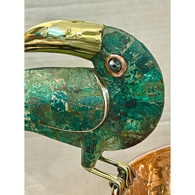 Rare Emilia Castillo Taxco Hammered Copper Toucan Centerpiece Bowl, Signed For Sale - Image 10 of 16