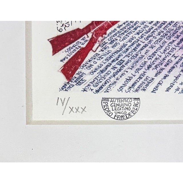 Contemporary Pedro Friedeberg, Codice Miguelito Iii, Hand Signed Serigraph, Custom Framed, Edition Iv/XXX For Sale - Image 3 of 3