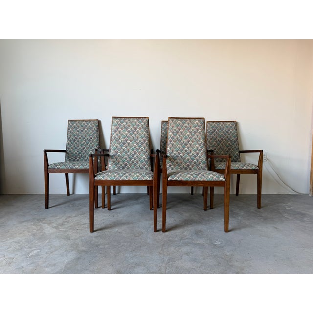 Mid-Century Modern 1970s Mid-Century Modern Dillingham Arm Dining Chairs – Set of 6 For Sale - Image 3 of 17
