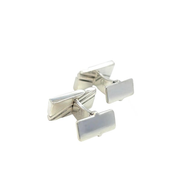 1990s Pair of Georg Jensen Estate Sterling Silver Cufflinks 17.20 Grams For Sale In New York - Image 6 of 9