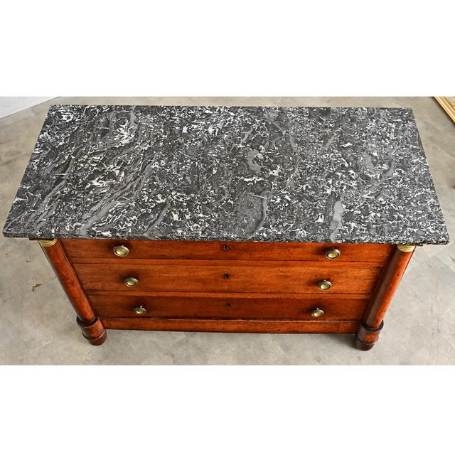 French 19th Century Solid Walnut Empire Commode For Sale - Image 9 of 13