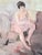 Mid-Century Modern Vintage Framed Figurative Oil Painting For Sale - Image 3 of 12
