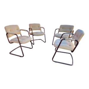 1980s Vintage Steelcase Cantilevered Armchairs - Set of 4