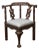 English 19th Century Oak Corner Chair with Carved Foliage and New Upholstery For Sale