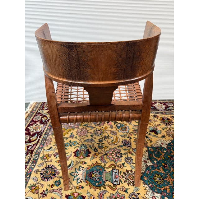 Lizard Wrapped Klismos Dining Chairs, Pair For Sale In San Francisco - Image 6 of 12