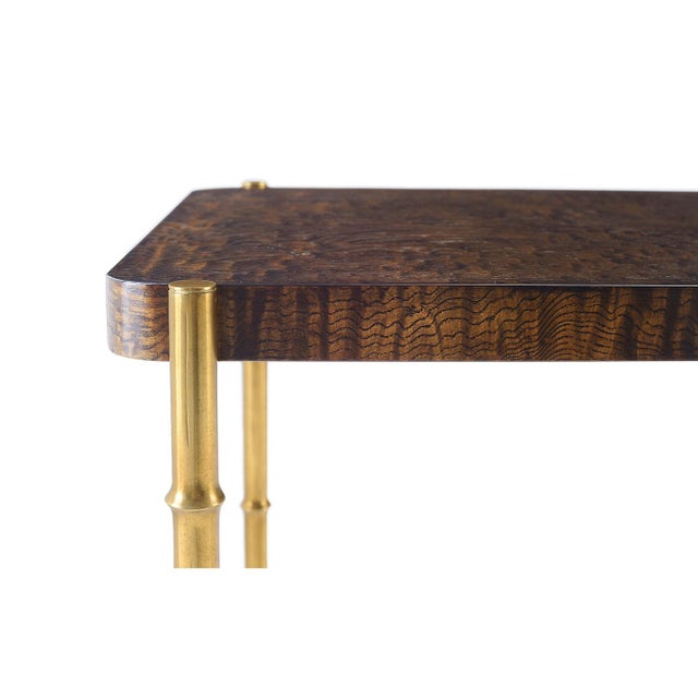 Mid-Century Modern Pair of Mid Century Burl Top End Tables For Sale - Image 3 of 6