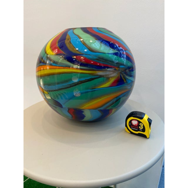 Italian Italian Artistic Murano Style Glass Vase Multicolored by SimoEng For Sale - Image 3 of 10