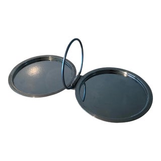 Mid-Century Electroplated Dual Foldable Portable Trays For Sale