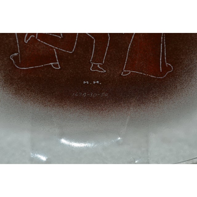 Mid-Century Modern 1970s Maurice Heaton Three Dancers Fused Glass Plate For Sale - Image 3 of 5